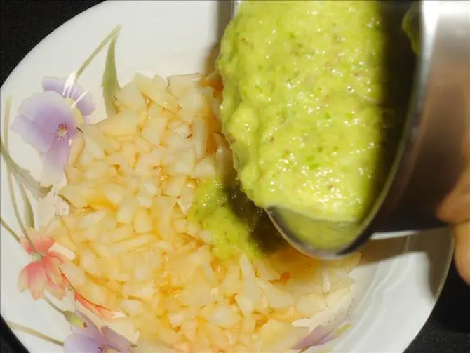 chopped tiny cubes for dosakaya pachadi recipe