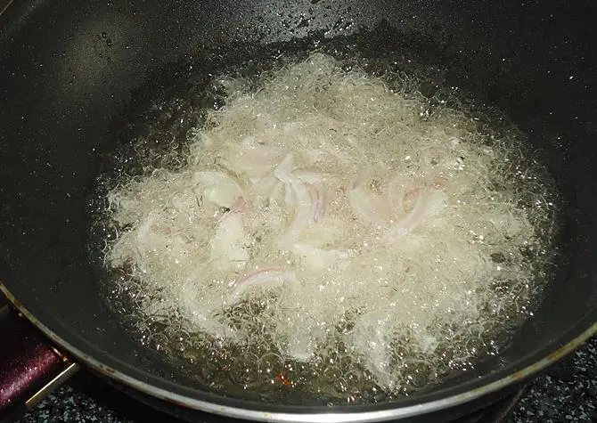 frying beresta for biryani