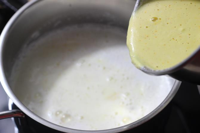 making homemade condensed milk for shahi tukda recipe