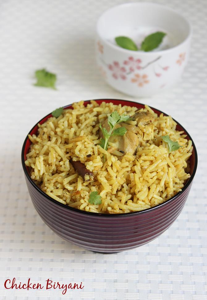 andhra chicken biryani using yogurt