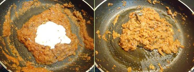 frying onion tomato mixture