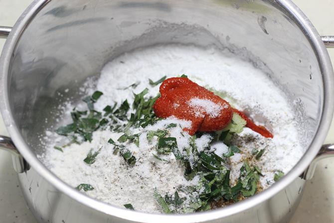 adding batter ingredients