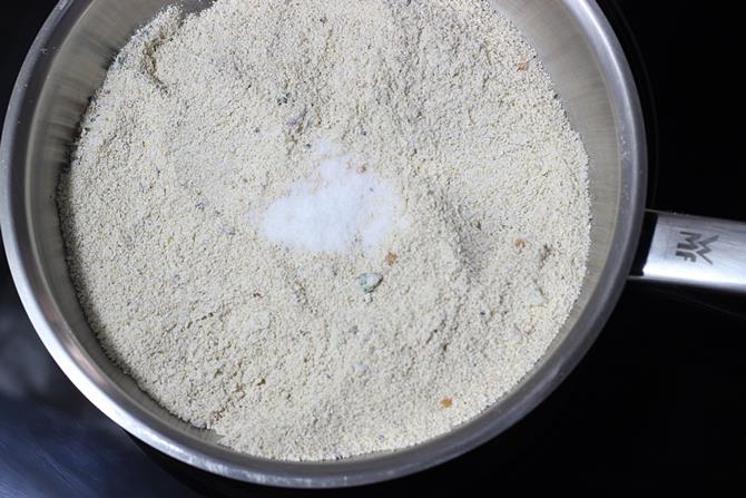 frying ingredients to make oats idli