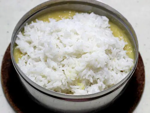 mixing rice dal for bisi bele bath recipe