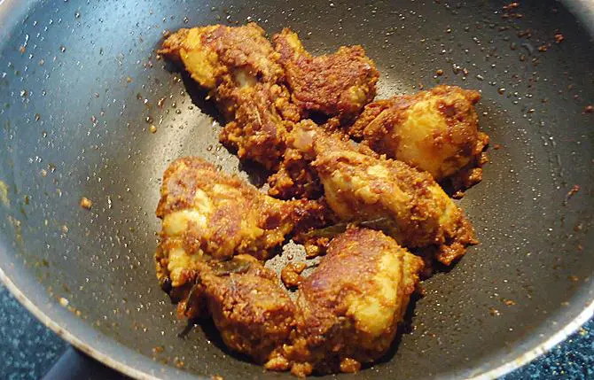 frying masala to blend well