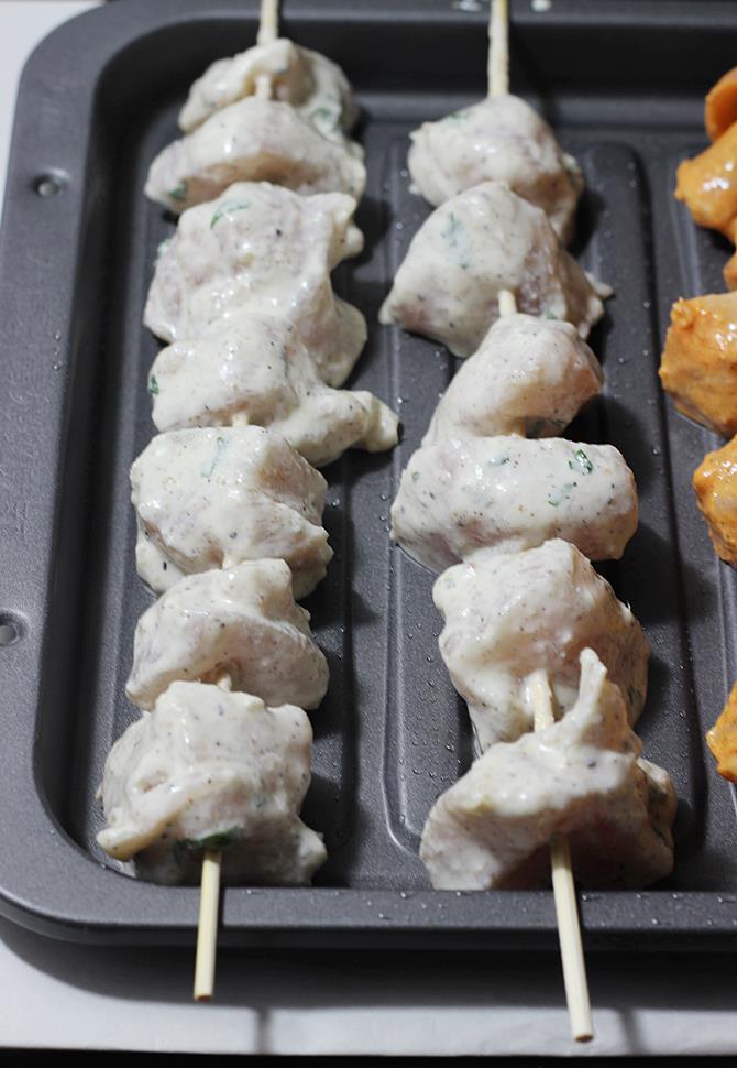 Grill chicken malai tikka in oven