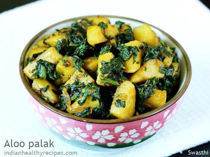 Aloo Palak Recipe Swasthi S Recipes