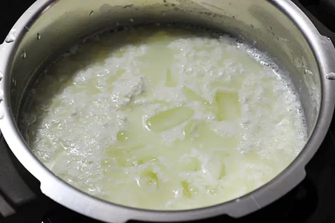 cooling the curdled milk for cham cham recipe
