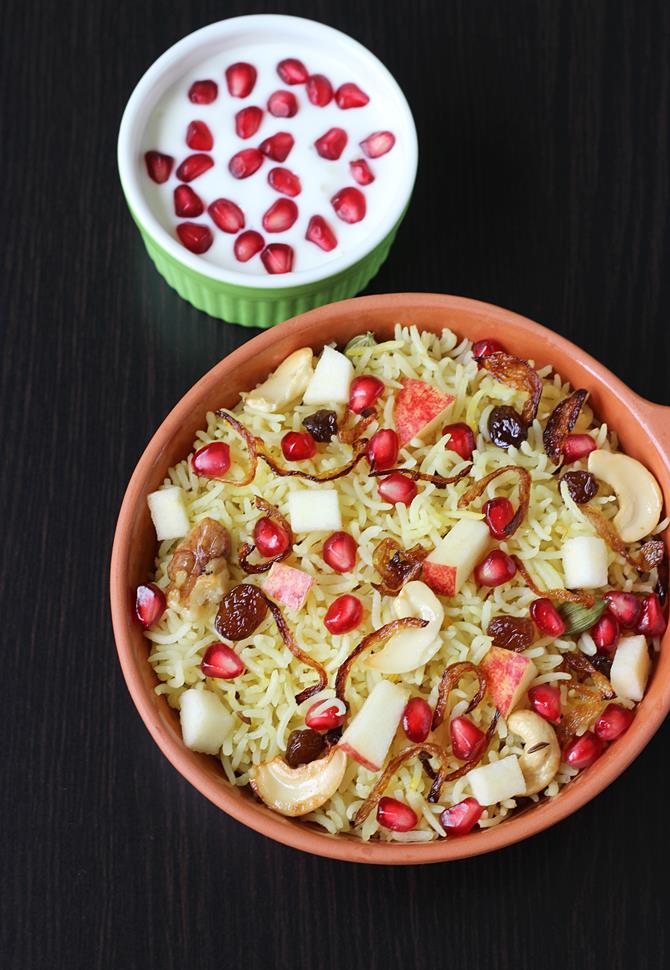 Kashmiri pulao recipe How to make kashmiri pulao Dry fruits pulao