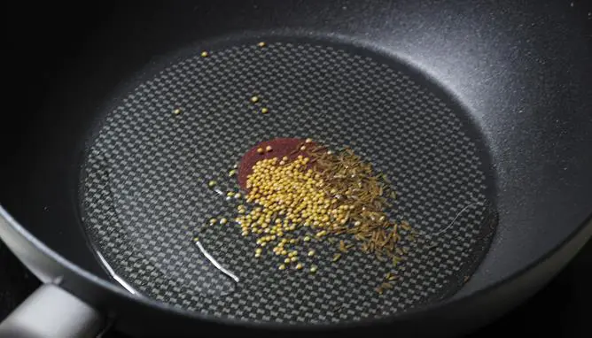 seasoning mustard cumin for brinjal fry recipe