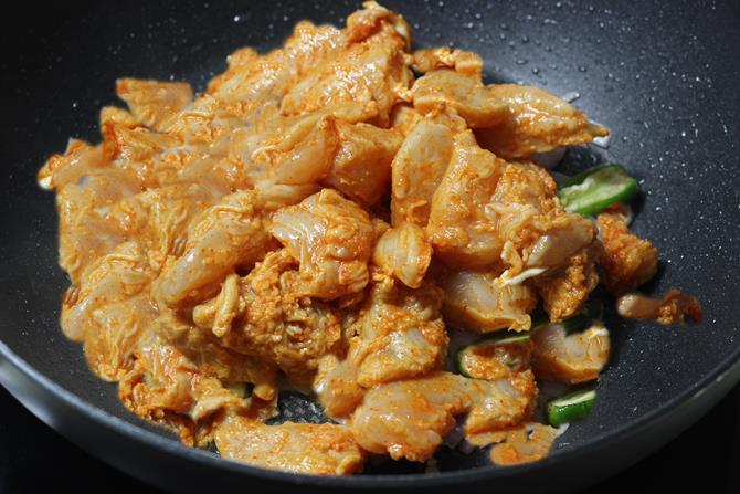 addition of marinade