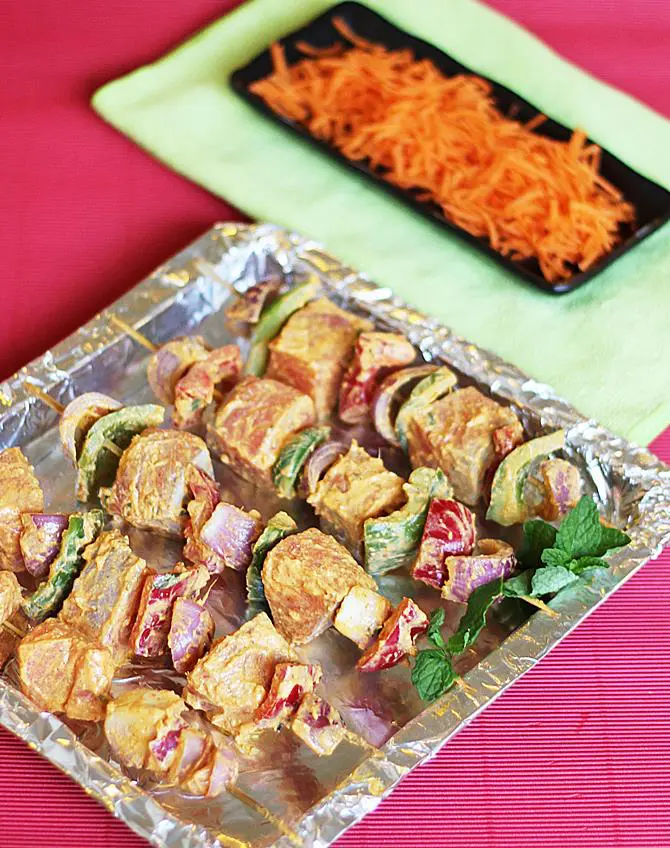 grilling fish tikka for 10 minutes