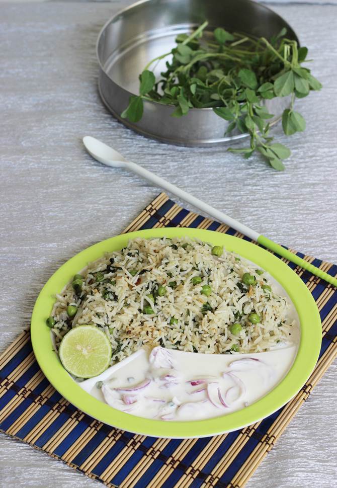 methi pulao recipe swasthis recipes