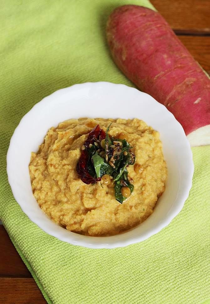 radish chutney, mullangi pachadi recipe