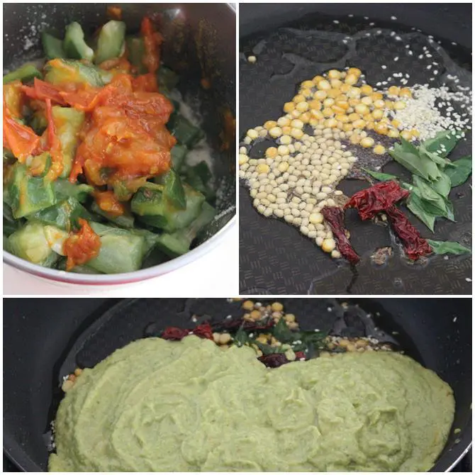 tempering beerakaya chutney