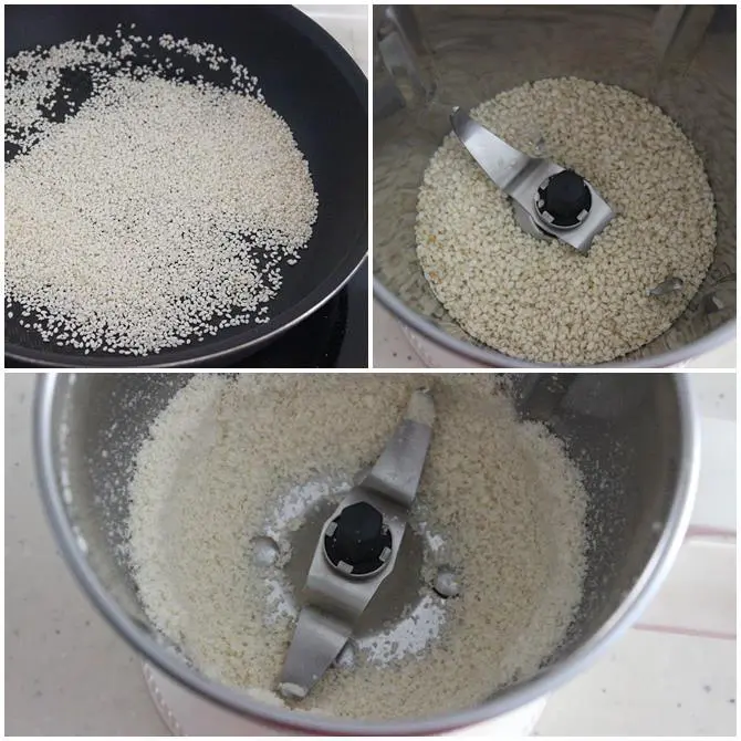 frying sesame seeds for beerakaya pachadi recipe
