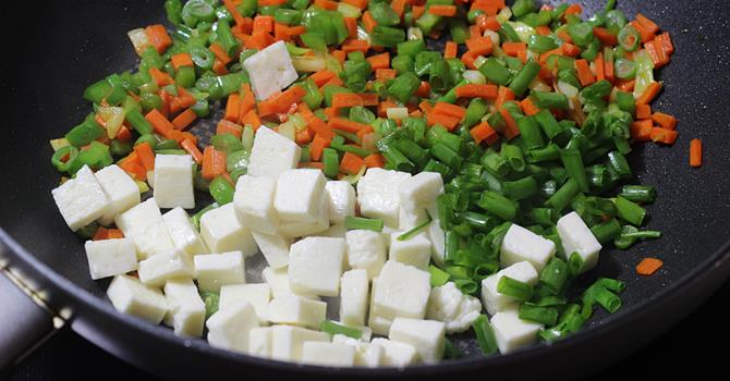 addition of spring onions