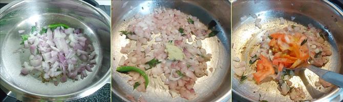 frying onions tomatoes