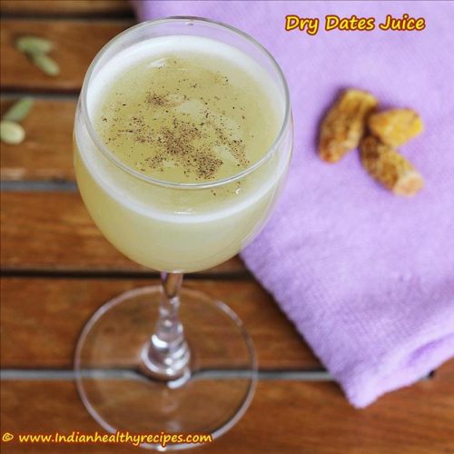 Dry dates juice (How to make dates juice) Swasthi's Recipes