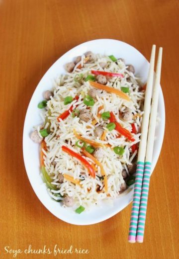 soya chunks fried rice, meal maker fried rice
