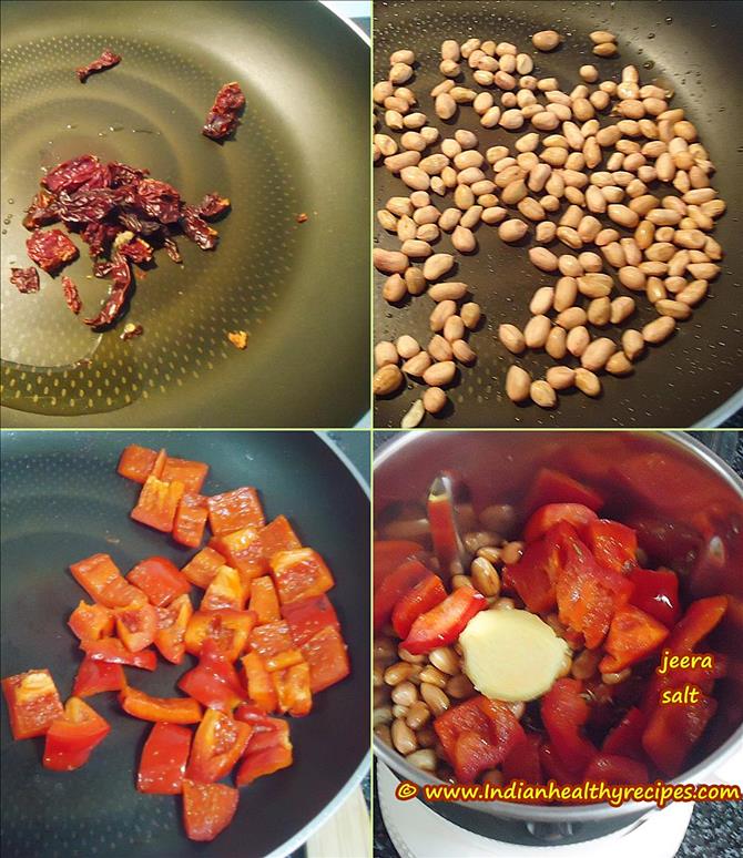 peanut capsicum chutney steps