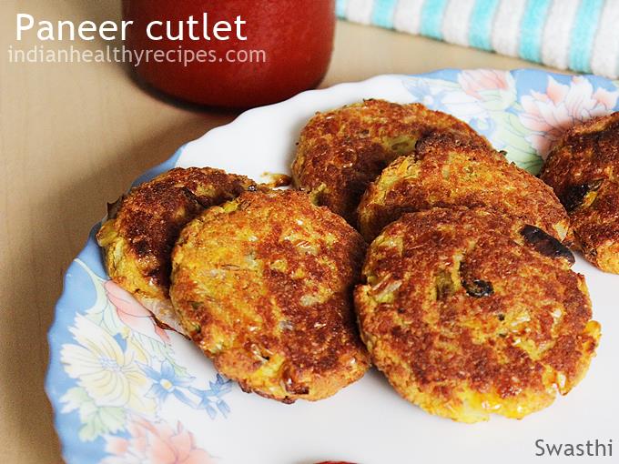 Paneer Cutlet  Paneer Tikki Snack    Swasthi s Recipes - 47