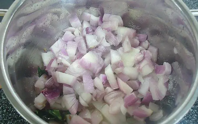 frying onions in the pan