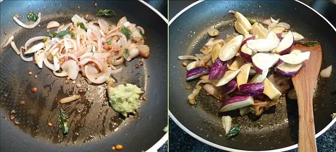 addition of salt for brinjal fry recipe