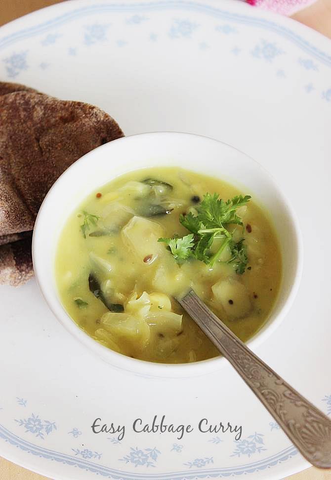 cabbage curry for chapathi, poori easy curry recipe (veg)