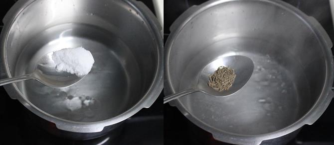 boil water with salt and ghee