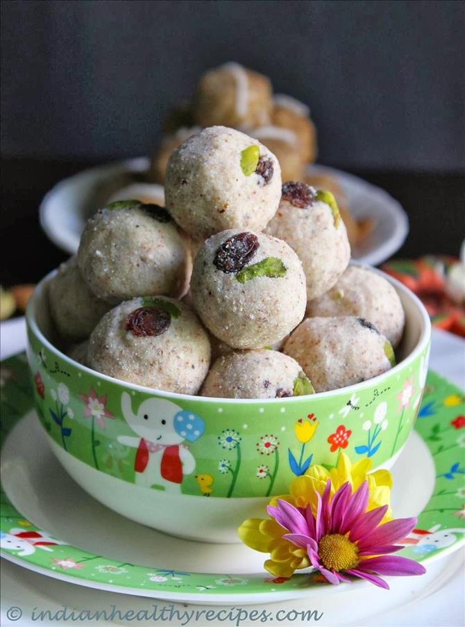 Badam ladoo recipe   Almond ladoo    Swasthi s Recipes - 78