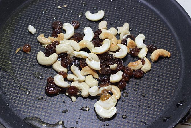 Ghee fry the nuts