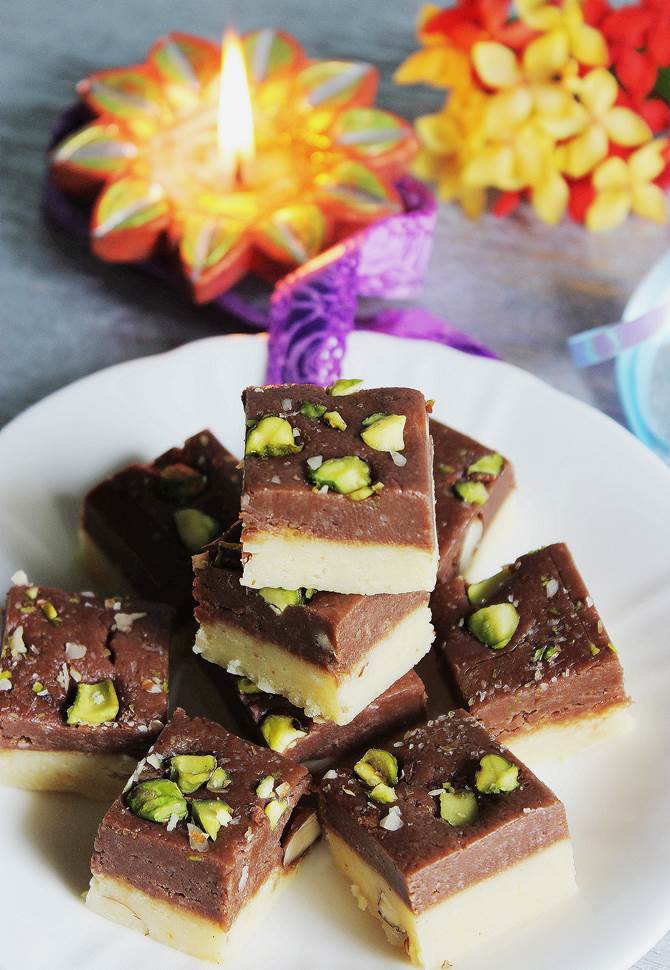 chocolate burfi recipe | chocolate barfi | burfi