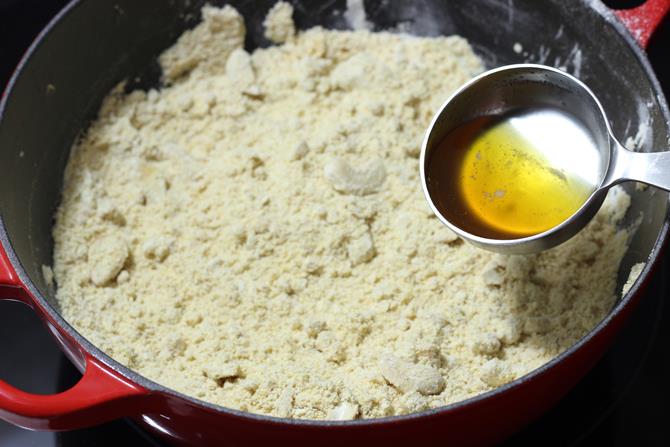 Moong Dal Ladoo  Yellow Mung Lentil Balls    Swasthi s Recipes - 20