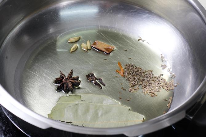 frying whole spices in oil 
