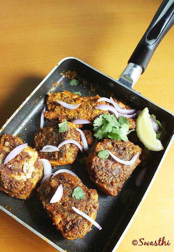 Amritsari Fish Recipe Tawa Fish Fry Swasthi S Recipes