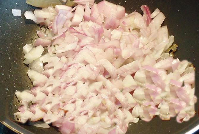 frying onions till golden 