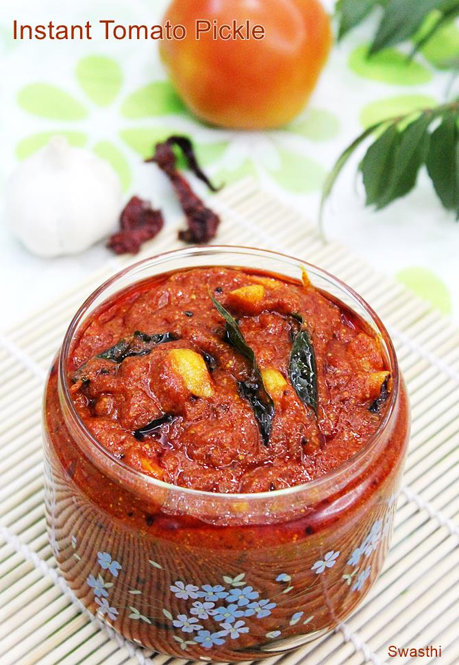 Tomato pickle - Swasthi's Recipes