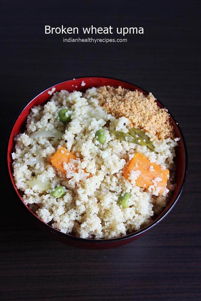 Broken wheat upma Dalia upma recipe How to make dalia upma