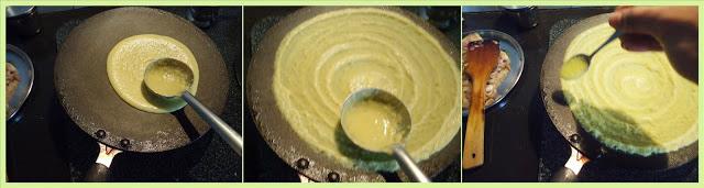 addition of ghee to the tawa