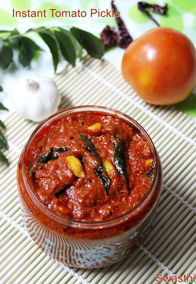 Tomato pickle - Swasthi's Recipes