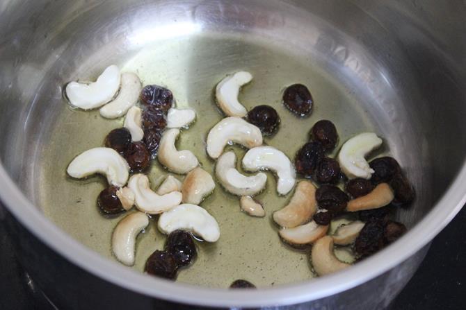frying nuts for banana sheera recipe