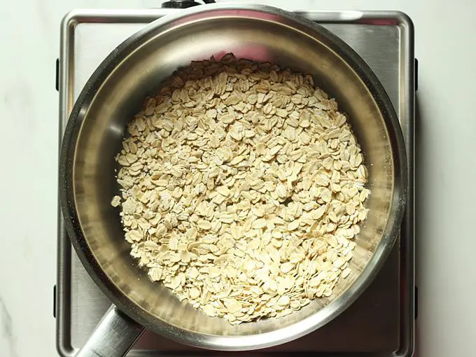 Dry roast oats until crisp