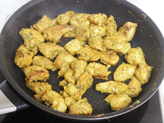 frying chicken for butter chicken