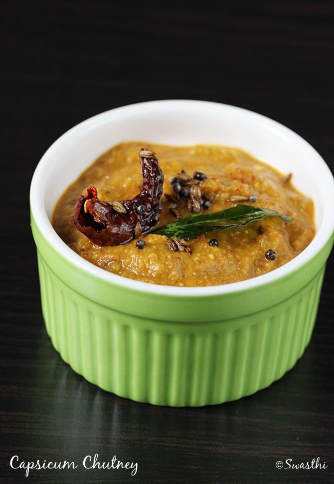 Capsicum chutney recipe Capsicum chutney for idli, dosa, pongal