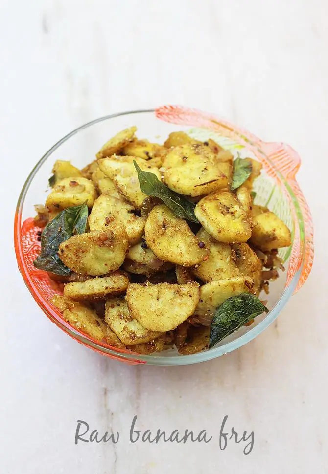 raw banana fry recipe, swasthis recipes