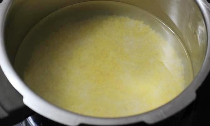 addition of water to make ven pongal