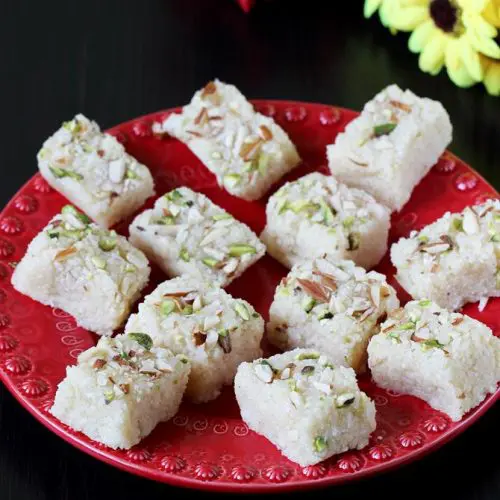 Coconut barfi with mawa