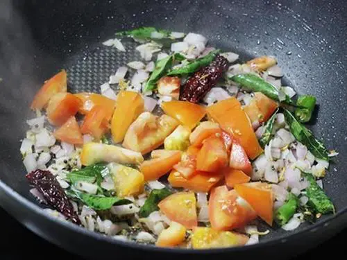 addition of tomatoes for moong dal