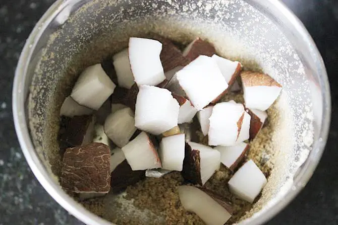 dry roasting poppy seeds to make soya chunks recipes